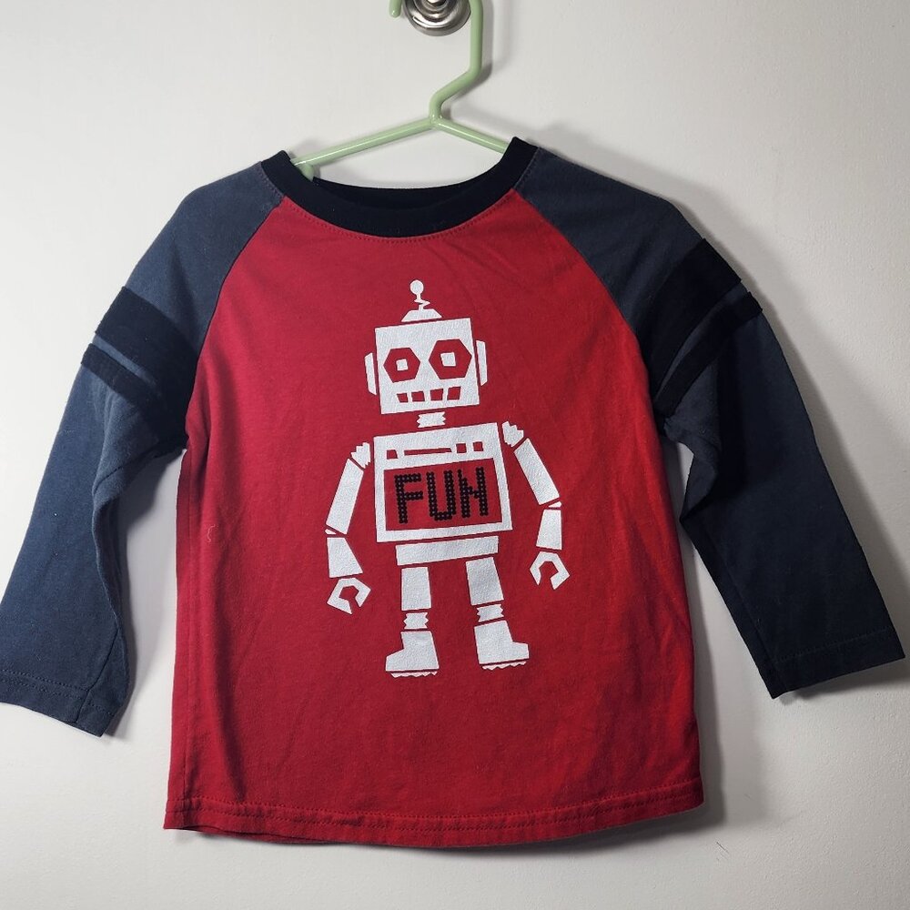 Garanimals Toddler Boy's Long Sleeve Robot Logo Shirt Size 3T
